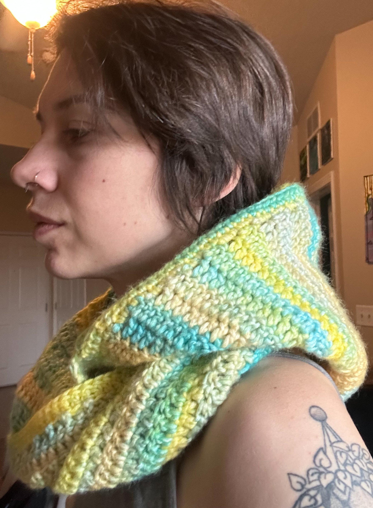 Crochet Hooded Scarf
